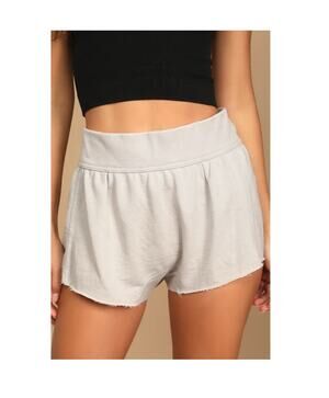 FREE PEOPLE Cozy Soft Comfy Casual Harem Lounge Sweat Shorts in Light Grey XS